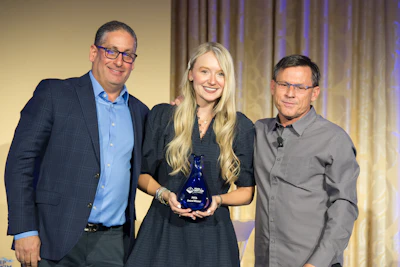 (L to R: PHTA Immediate Past Chair Andy Levinson, Caley Gibbs, PHTA Chair Charlie Claffey.)