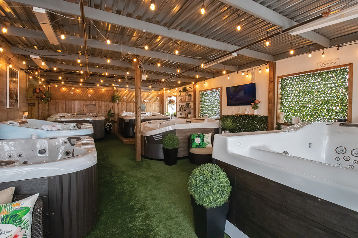 CK Spas has aimed to create an experience and not just an ordinary store, to inspire and make customers feel at home [see tip No. 41]. 'I know we've accomplished this when people walk in, stop and smile,' says Owner Dana Hyde. 'It also makes for a great work environment that is warm and cozy.'
