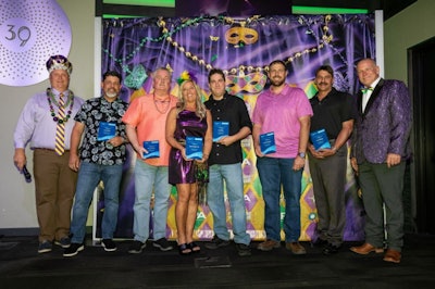 Photo (from L to R): FSPA Board Immediate Past President Mickey Sigmon, Tommy Diaz, Tim Converse, Nicki Pressley-Rice, Ryan Roby, Jay Cunningham, Terry Nicholas, and FSPA Board President Don Ball at the Welcome and Awards Reception.