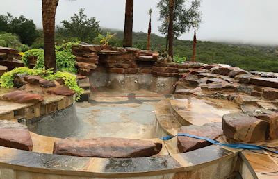 Before shots of the extensive renovation: 'You have to remember, this was the first pool I have ever built. I didn't have a lot of money — and I didn't have the experience that I have now.' —HT