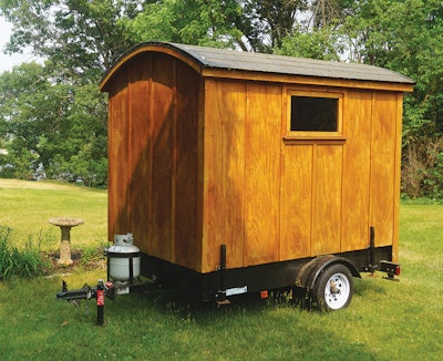 DIYer Todd Kreckman and a friend built this beautiful mobile sauna, with the help of tried-and-true construction plans from Rob Licht Custom Saunas.