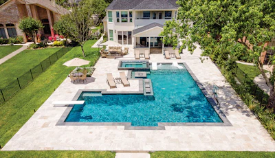 Category: Geometric | By Backyard Paradise Luxury Pool, Montgomery, Texas