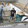 The team from DC Pools pours an ICF pool in Texas. These concrete forms will be left in the ground when the pool is finished.
