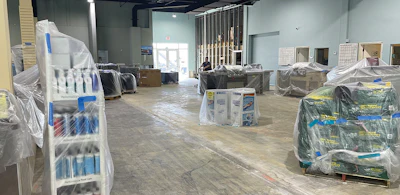 Hurricane Ian caused significant damage to Recreational Warehouse's Port Charlotte location, mostly affecting its floors and drywall.