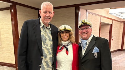 IPSSA’s incoming President Michael Denham [left], Rose Smoot, IPSSA Executive Director [center] and the outgoing President, Todd Starner [right].