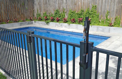 Pool Gate With Latch And Hinge Hi Res Clean