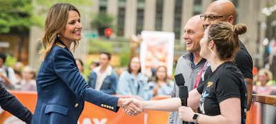 Olympians Rowdy Gaines, Cullen Jones, and Cammile Adams on NBC's Today promoting water safety and sharing the mission of Step Into Swim.