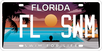 Swim For Life License Plate With Fl Swm