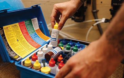 A technician's chemical testing kit.