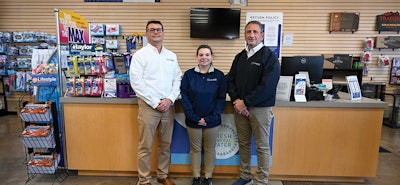 Above: Ken Seeber, Regional Retail Operations Manager; Ashley Arneson, Sales Associate; Chris Curcio, Owner
