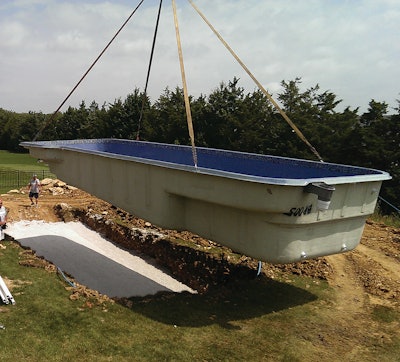 Never attempt to use excavated material for the pool subgrade. A correct option is shown here.