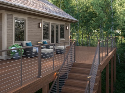 Dk Voyage Mesa Weathered Brown Alx Contemporary Cable Railing Brown House Color Matched Spacer