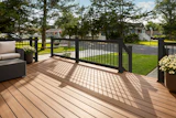 MoistureShield's Traverse Railing, in the color Satin Black.