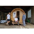 The team at LDB Sauna, from left to right: Ben Cameron, Spencer Luedtke (owner) and Julio Bustos.