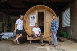 The team at LDB Sauna, from left to right: Ben Cameron, Spencer Luedtke (owner) and Julio Bustos.