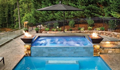 Category: Spas Built in Conjunction with Swimming Pools | By National Pools of Roanoke, Inc., Roanoke, Va.