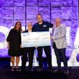 L-R: PHTA President & CEO Sabeena Hickman, CAE; Periodic Products, Inc. President & CEO Joe Laurino, PhD; Chad Bland; PHTA Board Chair Scott Frost, Heritage Pool Supply Group