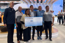 L-R: Brad Parker, Vice President of Marketing at Fluidra; Steve Gutai, Vice President and General Manager of Commercial at Fluidra North America; Sabeena Hickman, CAE, PHTA President & CEO; Jon Viner, President of Fluidra North America; Rowdy Gaines, PHTA Vice President of Partnerships & Development; Enrique Gomez, Vice President of Sales at Fluidra