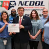 From left to right: Max Wascher, Jennifer Brown, Zedrick Bass, NCDOL Commissioner Farley, Cheyenne Brown, Michael Stephens, Tiffany Bryant