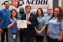 From left to right: Max Wascher, Jennifer Brown, Zedrick Bass, NCDOL Commissioner Farley, Cheyenne Brown, Michael Stephens, Tiffany Bryant