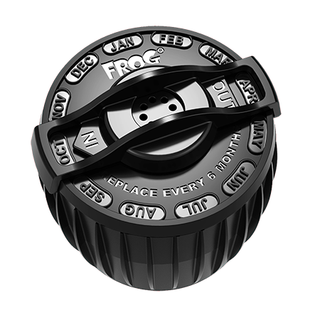 Black rotary dial with month indicators and replacement instructions for air freshener product