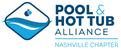 Pool & Hot Tub Alliance Nashville Chapter logo with blue water droplet icon and text