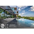 Modern luxury home with infinity pool overlooking landscape, featuring WAF 2026 Silver Award of Excellence certification