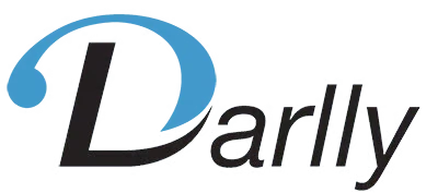 Darllly logo with blue swoosh symbol and black text wordmark