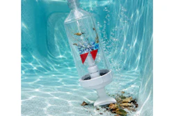 Brita water filter pitcher submerged underwater with bubbles and aquatic debris