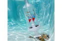 Brita water filter pitcher submerged underwater with bubbles and aquatic debris