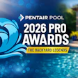Pentair Pool 2026 Pro Awards - The Backyard Legends promotional poster featuring a luxury swimming pool setting