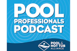 Pool Professionals Podcast cover with blue concentric circles background and Pool & Hot Tub Alliance logo