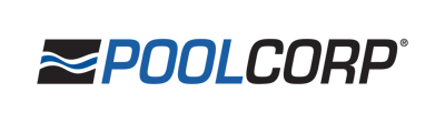 PoolCorp logo with blue wave icon and black text