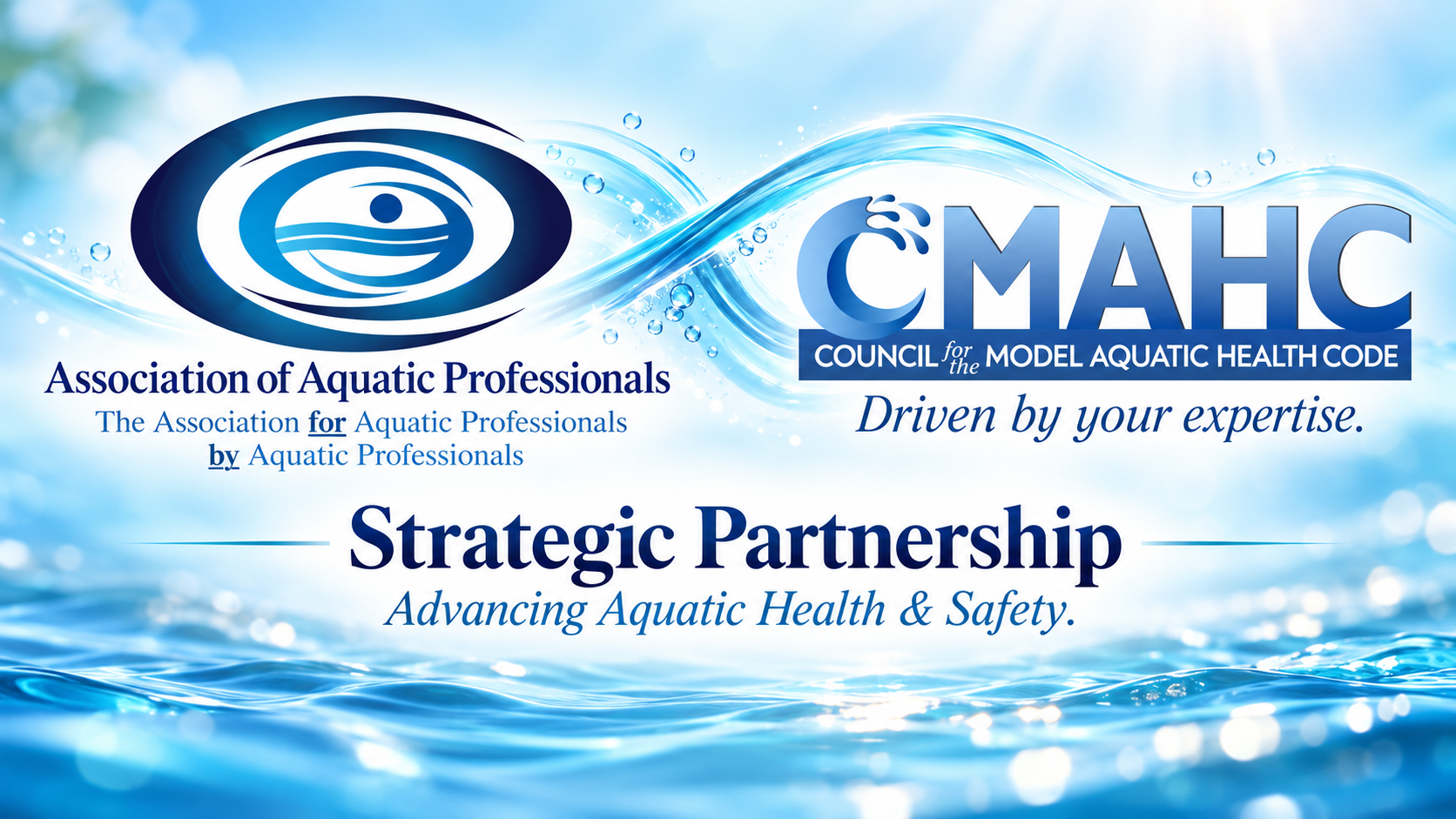 Association of Aquatic Professionals and CMAHC strategic partnership announcement promoting aquatic health and safety